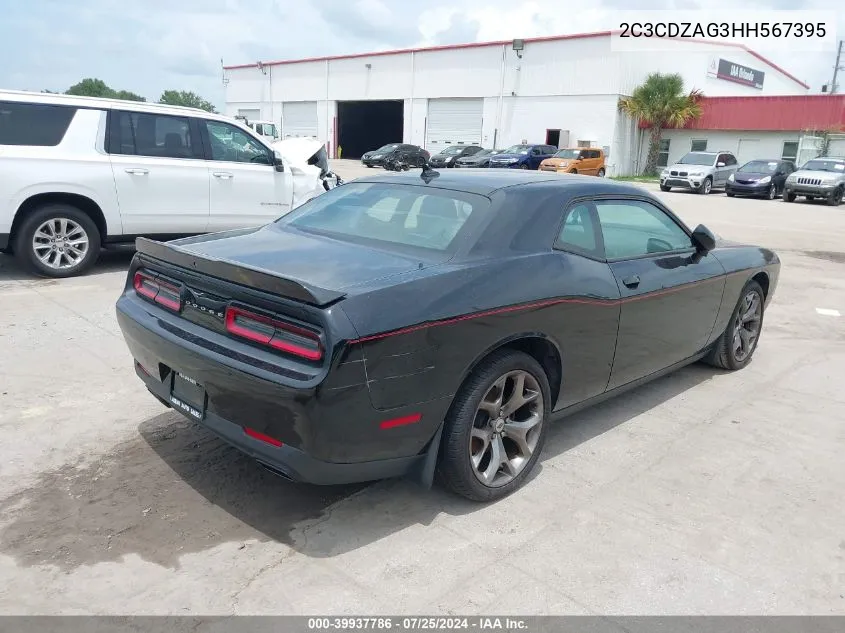 2C3CDZAG3HH567395 2017 Dodge Challenger Sxt Plus