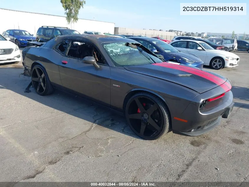 2017 Dodge Challenger R/T VIN: 2C3CDZBT7HH519314 Lot: 40032844