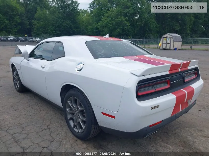 2017 Dodge Challenger Gt VIN: 2C3CDZGG8HH551118 Lot: 40066377