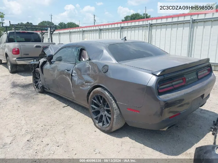 2017 Dodge Challenger Sxt VIN: 2C3CDZAG9HH598506 Lot: 40096335