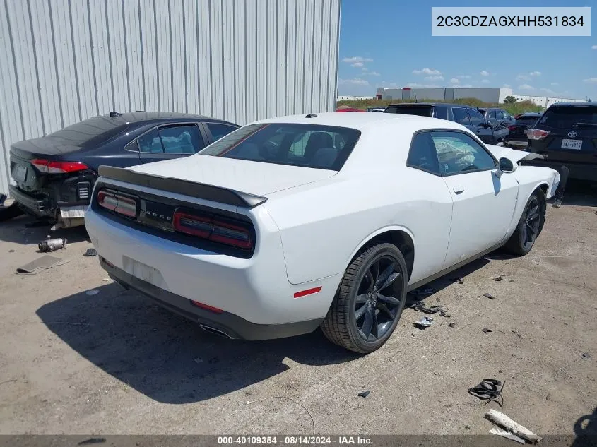 2C3CDZAGXHH531834 2017 Dodge Challenger Sxt