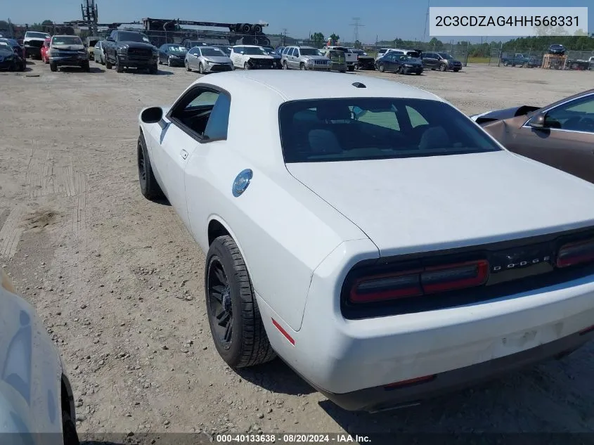 2017 Dodge Challenger Sxt VIN: 2C3CDZAG4HH568331 Lot: 40133638