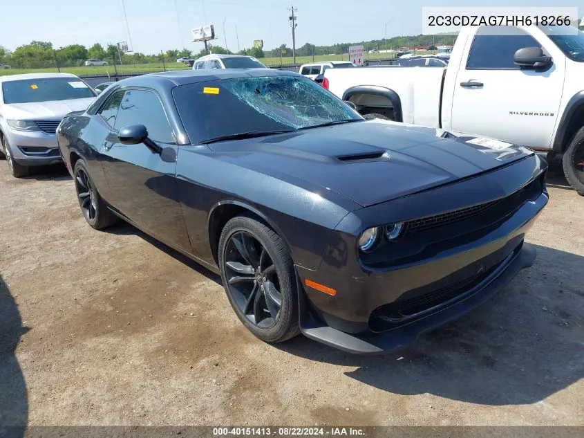 2017 Dodge Challenger Sxt VIN: 2C3CDZAG7HH618266 Lot: 40151413