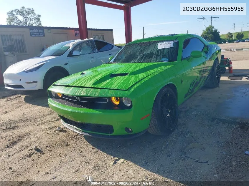 2017 Dodge Challenger Gt VIN: 2C3CDZGG6HH555958 Lot: 40177982