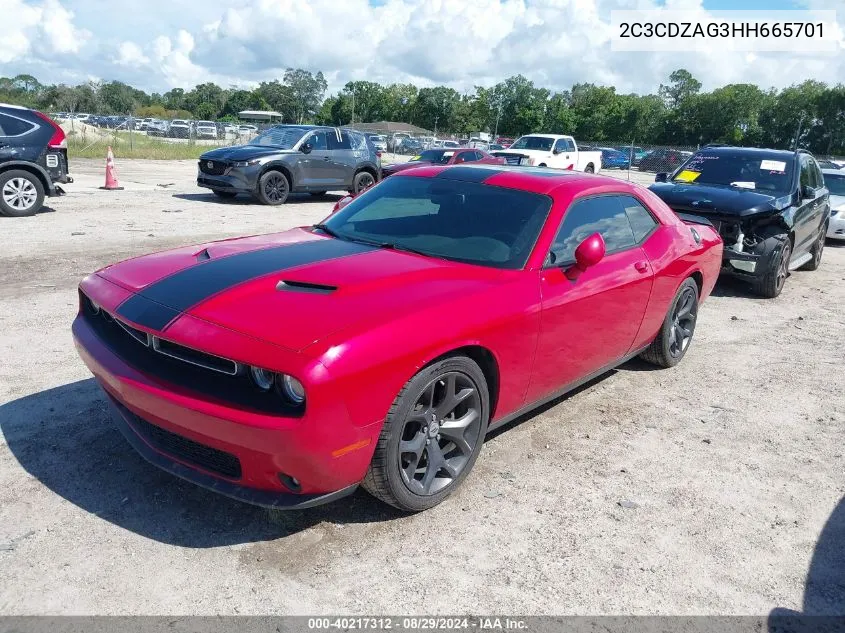 2C3CDZAG3HH665701 2017 Dodge Challenger Sxt Plus