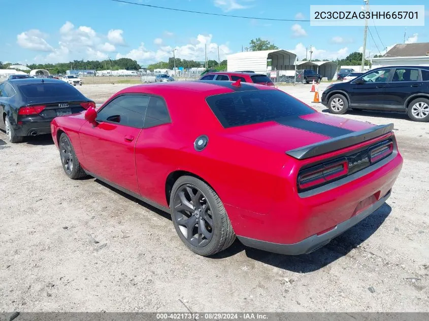 2017 Dodge Challenger Sxt Plus VIN: 2C3CDZAG3HH665701 Lot: 40217312