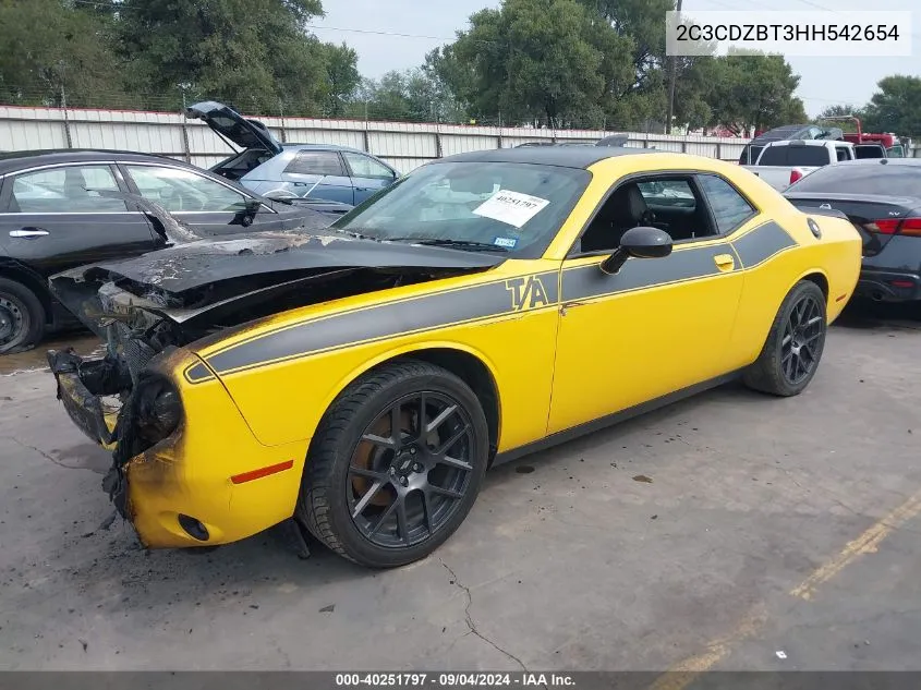 2017 Dodge Challenger T/A Plus VIN: 2C3CDZBT3HH542654 Lot: 40251797