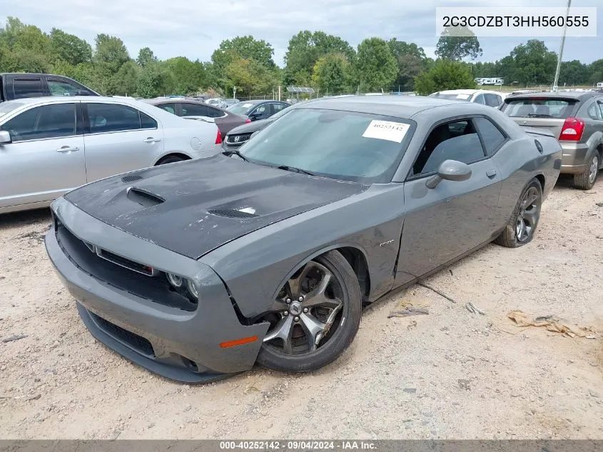 2017 Dodge Challenger R/T VIN: 2C3CDZBT3HH560555 Lot: 40252142