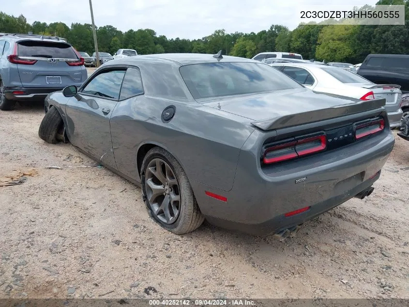 2017 Dodge Challenger R/T VIN: 2C3CDZBT3HH560555 Lot: 40252142