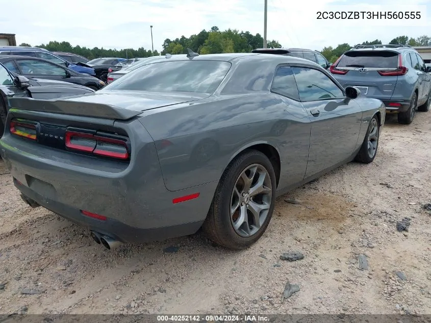 2017 Dodge Challenger R/T VIN: 2C3CDZBT3HH560555 Lot: 40252142