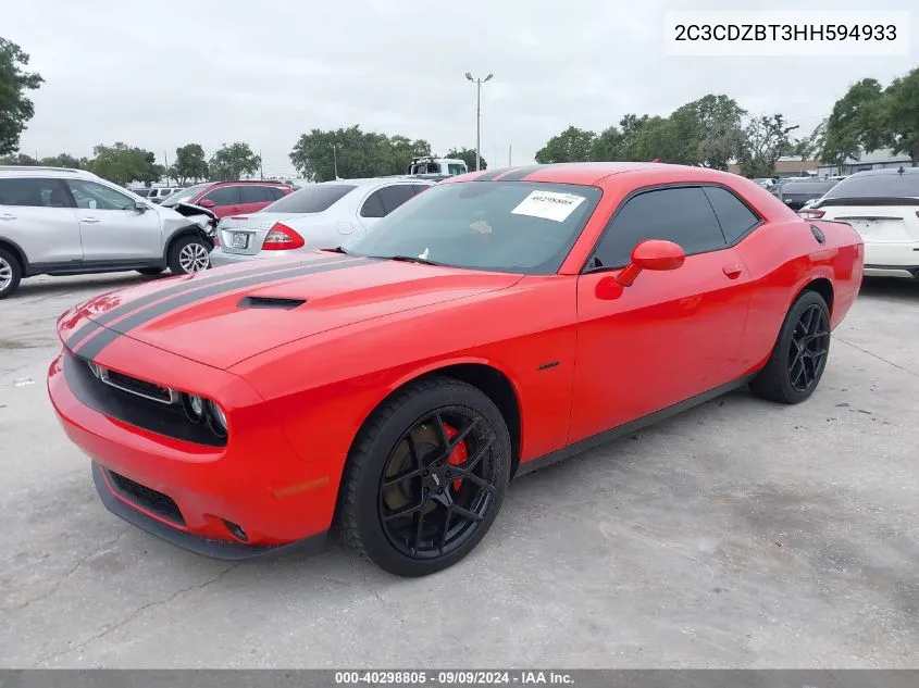 2017 Dodge Challenger R/T VIN: 2C3CDZBT3HH594933 Lot: 40298805