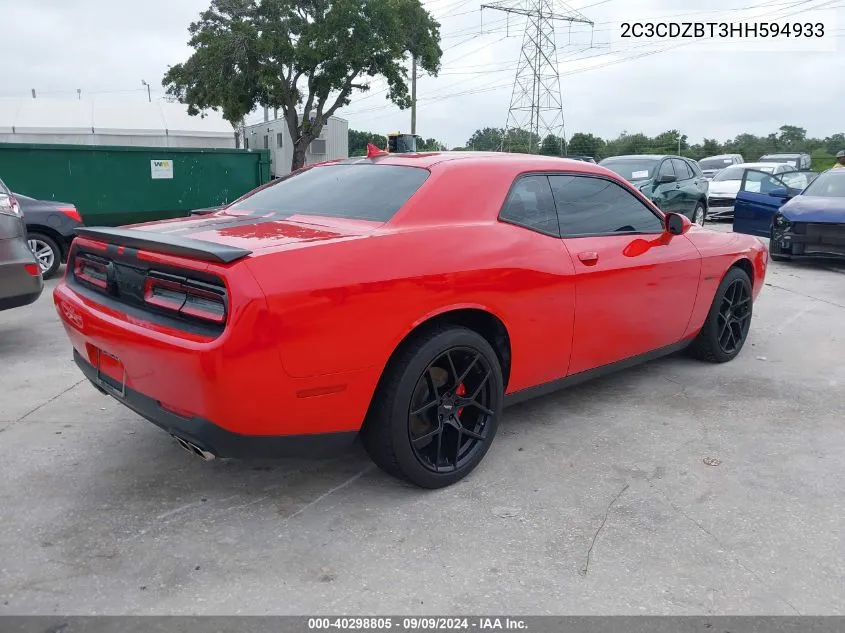 2017 Dodge Challenger R/T VIN: 2C3CDZBT3HH594933 Lot: 40298805