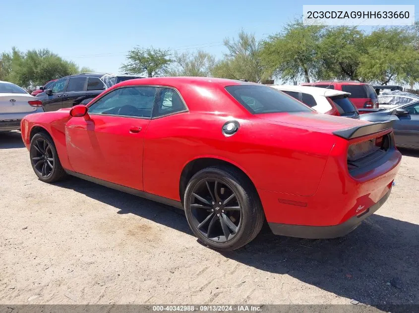 2017 Dodge Challenger Sxt VIN: 2C3CDZAG9HH633660 Lot: 40342988