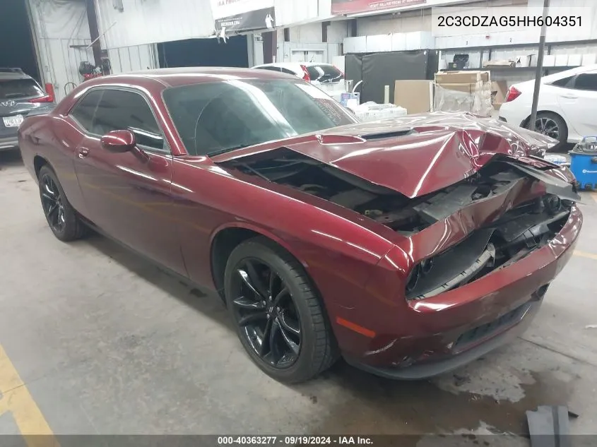 2017 Dodge Challenger Sxt Plus VIN: 2C3CDZAG5HH604351 Lot: 40363277