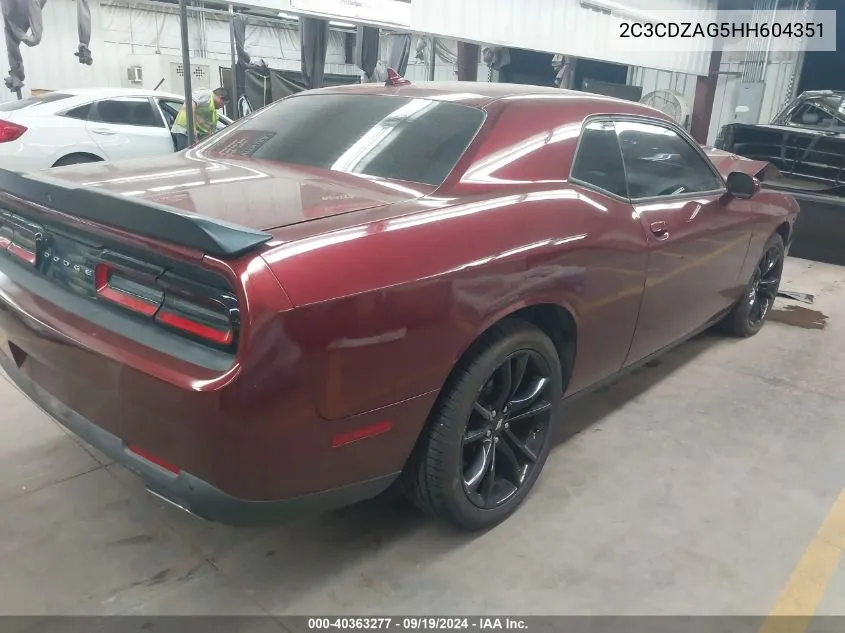 2017 Dodge Challenger Sxt Plus VIN: 2C3CDZAG5HH604351 Lot: 40363277