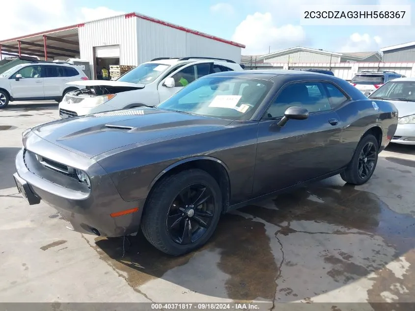 2017 Dodge Challenger Sxt VIN: 2C3CDZAG3HH568367 Lot: 40371817