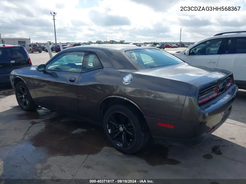 2017 Dodge Challenger Sxt VIN: 2C3CDZAG3HH568367 Lot: 40371817