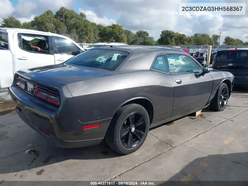 2017 Dodge Challenger Sxt VIN: 2C3CDZAG3HH568367 Lot: 40371817