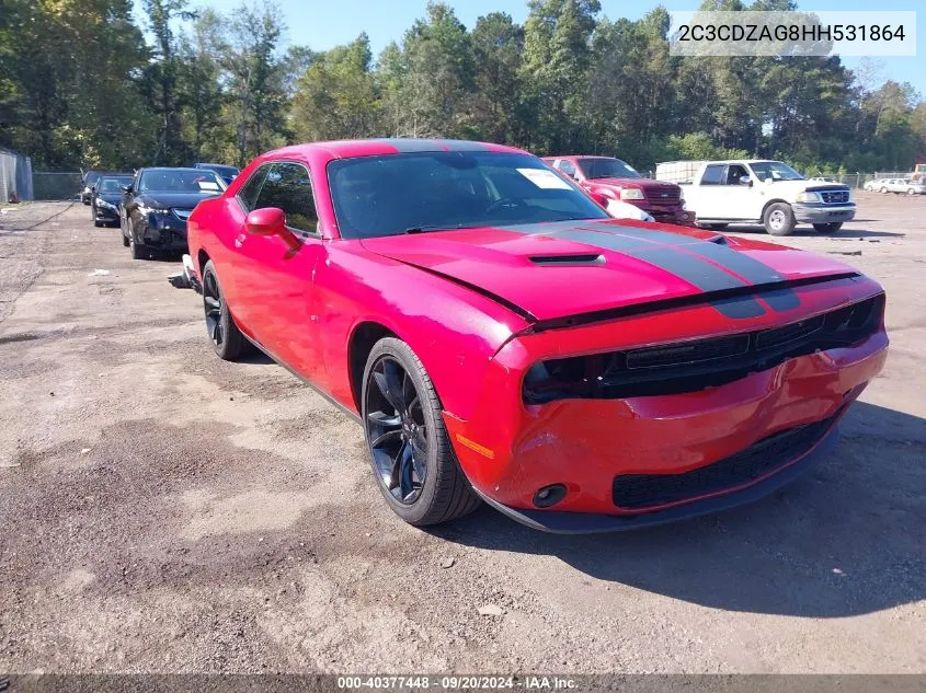 2017 Dodge Challenger Sxt VIN: 2C3CDZAG8HH531864 Lot: 40377448