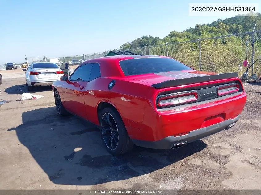 2017 Dodge Challenger Sxt VIN: 2C3CDZAG8HH531864 Lot: 40377448