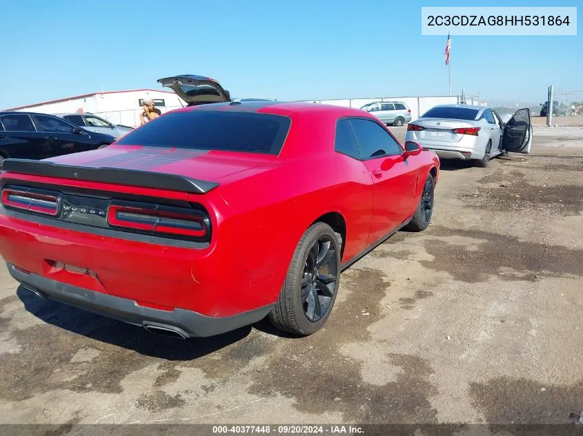 2017 Dodge Challenger Sxt VIN: 2C3CDZAG8HH531864 Lot: 40377448