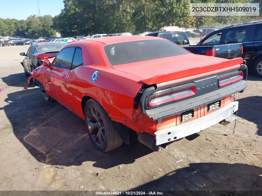 2017 Dodge Challenger R/T VIN: 2C3CDZBTXHH509019 Lot: 40434521