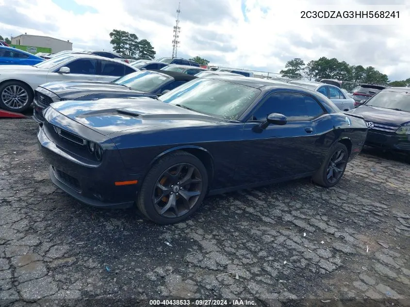 2017 Dodge Challenger Sxt VIN: 2C3CDZAG3HH568241 Lot: 40438533