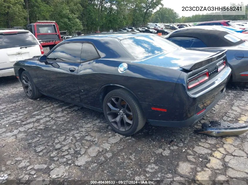 2017 Dodge Challenger Sxt VIN: 2C3CDZAG3HH568241 Lot: 40438533