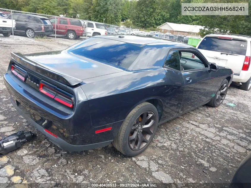 2017 Dodge Challenger Sxt VIN: 2C3CDZAG3HH568241 Lot: 40438533