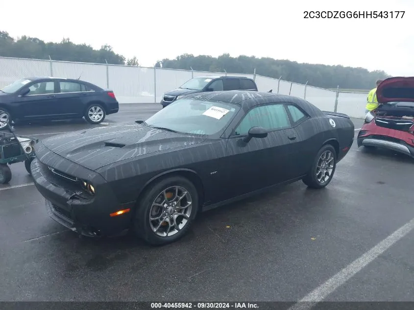 2017 Dodge Challenger Gt VIN: 2C3CDZGG6HH543177 Lot: 40455942