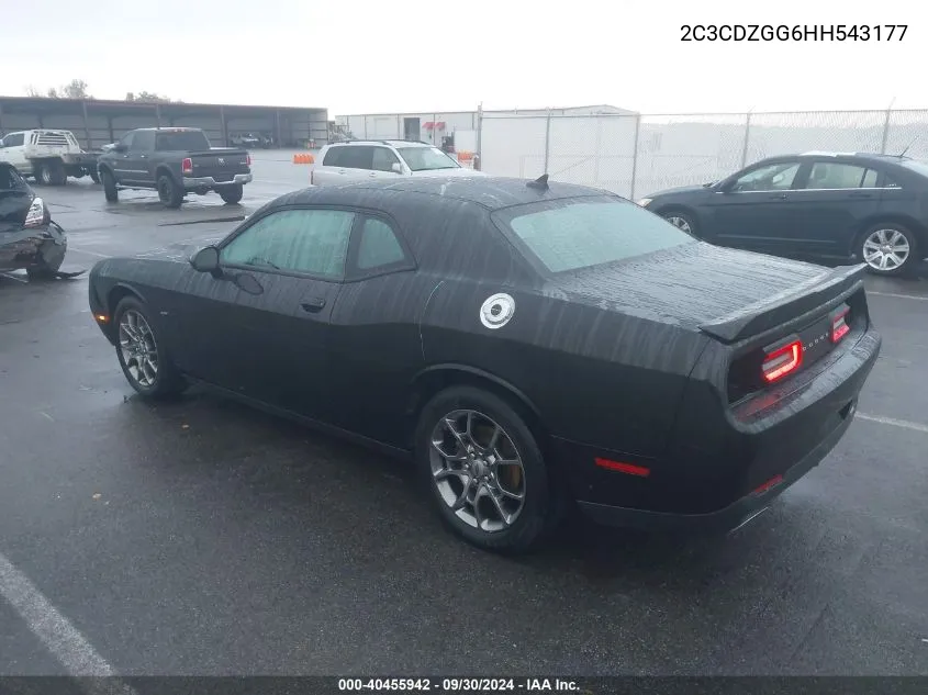 2017 Dodge Challenger Gt VIN: 2C3CDZGG6HH543177 Lot: 40455942