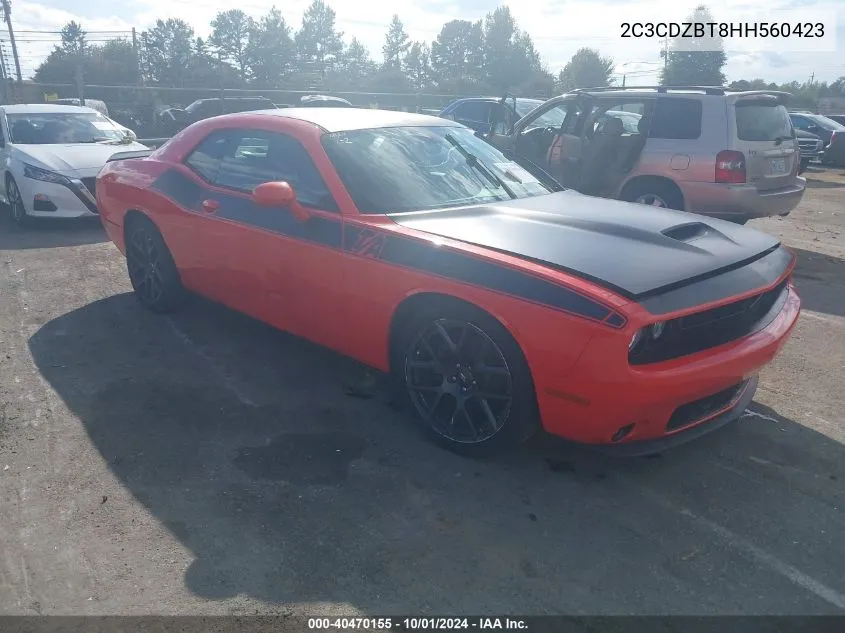 2017 Dodge Challenger T/A VIN: 2C3CDZBT8HH560423 Lot: 40470155