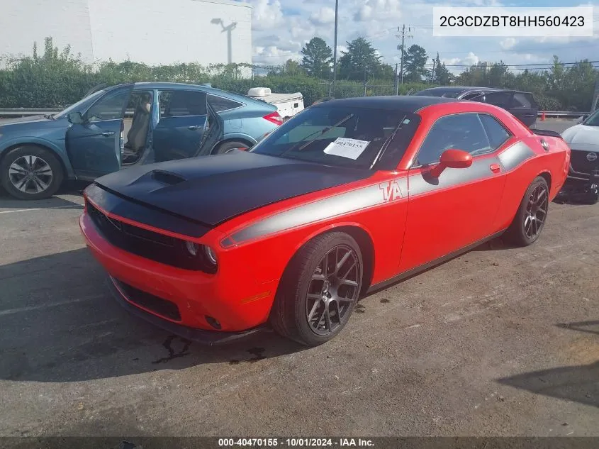 2017 Dodge Challenger T/A VIN: 2C3CDZBT8HH560423 Lot: 40470155