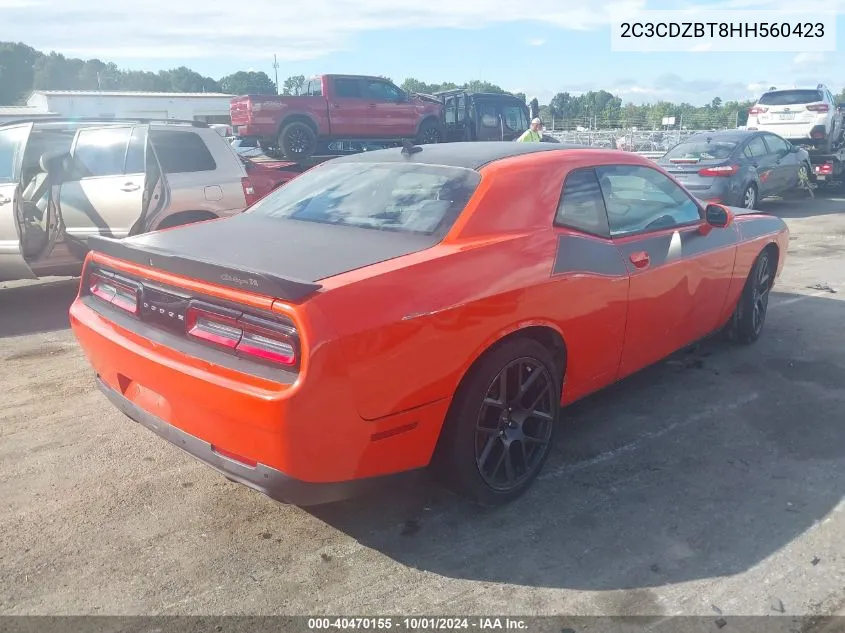 2017 Dodge Challenger T/A VIN: 2C3CDZBT8HH560423 Lot: 40470155