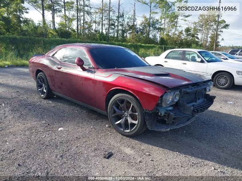 2017 Dodge Challenger Sxt Plus VIN: 2C3CDZAG3HH616966 Lot: 40504655