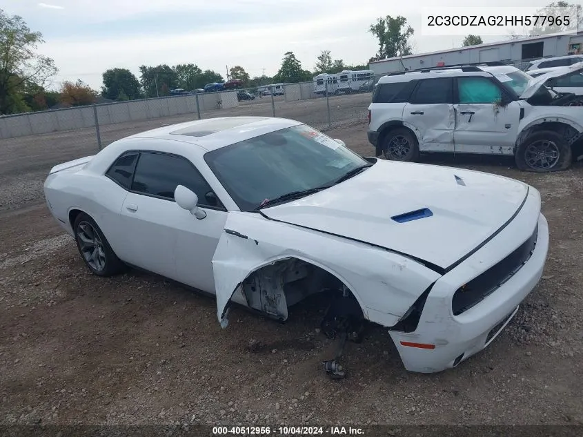 2017 Dodge Challenger Sxt VIN: 2C3CDZAG2HH577965 Lot: 40512956