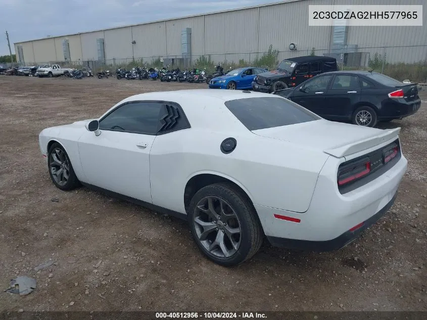 2017 Dodge Challenger Sxt VIN: 2C3CDZAG2HH577965 Lot: 40512956