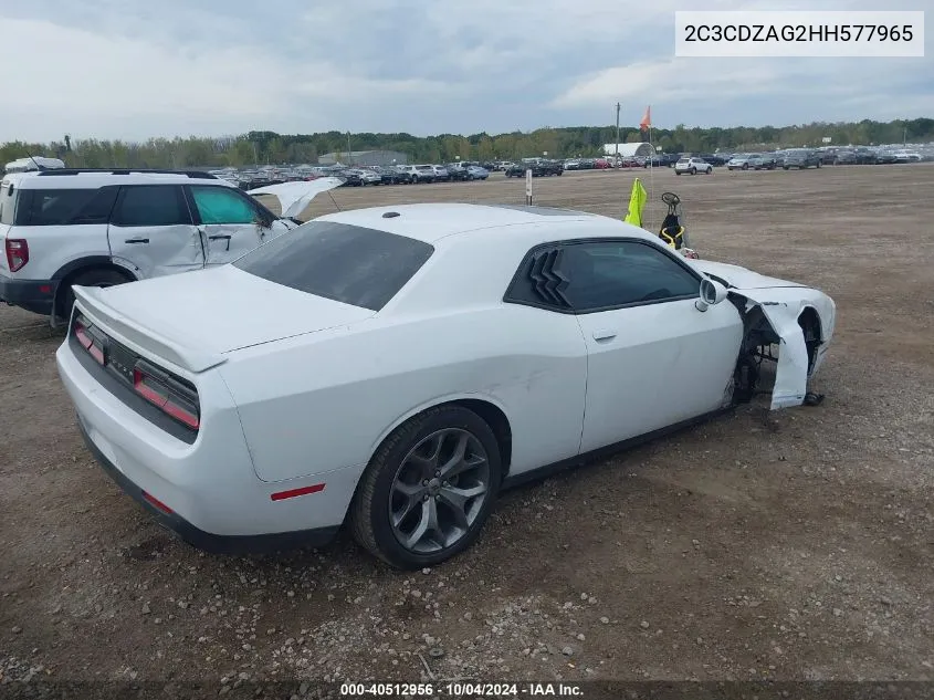 2017 Dodge Challenger Sxt VIN: 2C3CDZAG2HH577965 Lot: 40512956