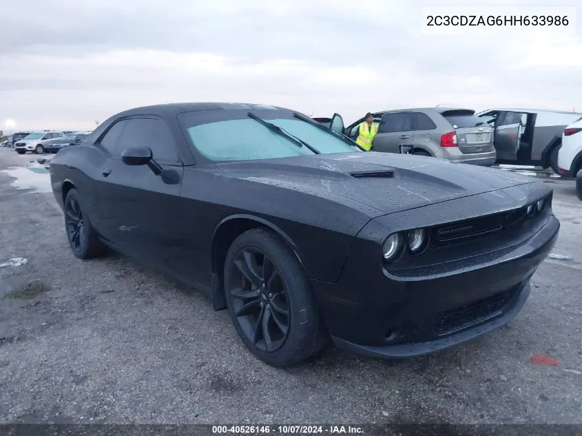 2017 Dodge Challenger Sxt VIN: 2C3CDZAG6HH633986 Lot: 40526146