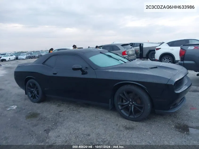 2017 Dodge Challenger Sxt VIN: 2C3CDZAG6HH633986 Lot: 40526146