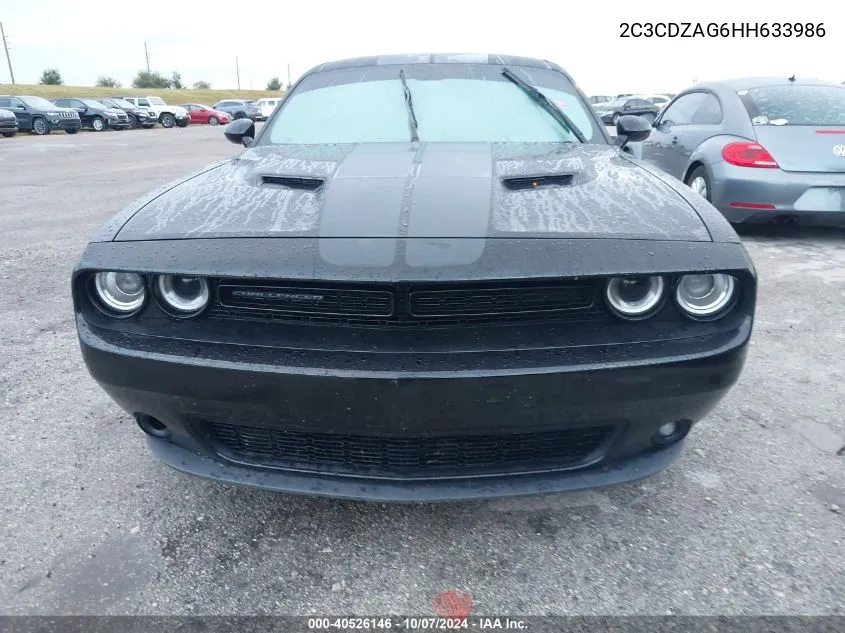 2017 Dodge Challenger Sxt VIN: 2C3CDZAG6HH633986 Lot: 40526146