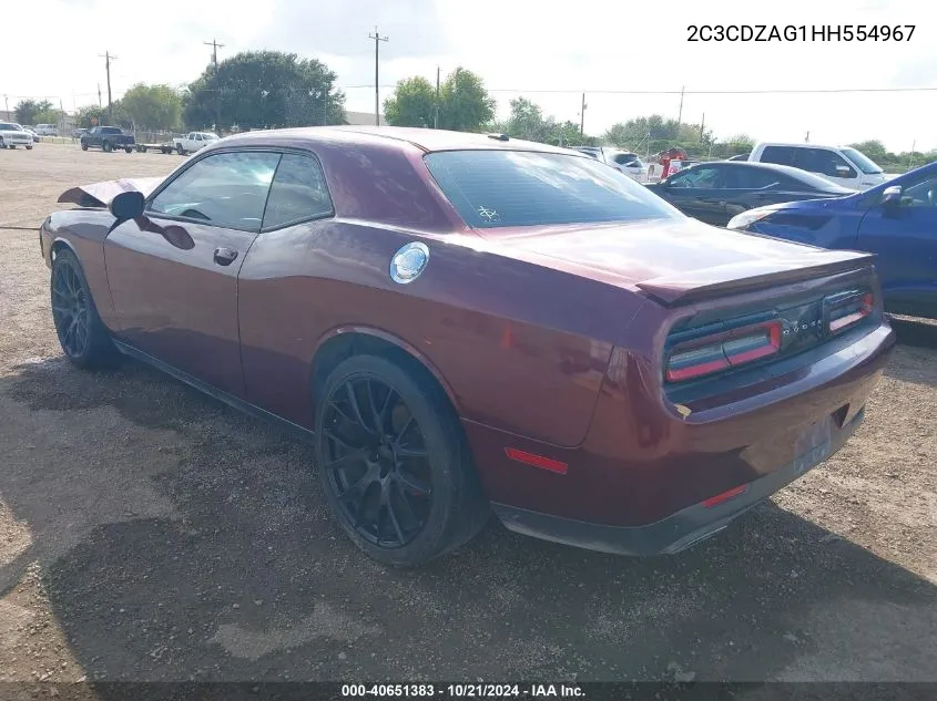 2017 Dodge Challenger Sxt VIN: 2C3CDZAG1HH554967 Lot: 40651383