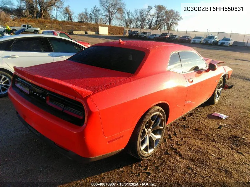 2C3CDZBT6HH550831 2017 Dodge Challenger R/T Plus