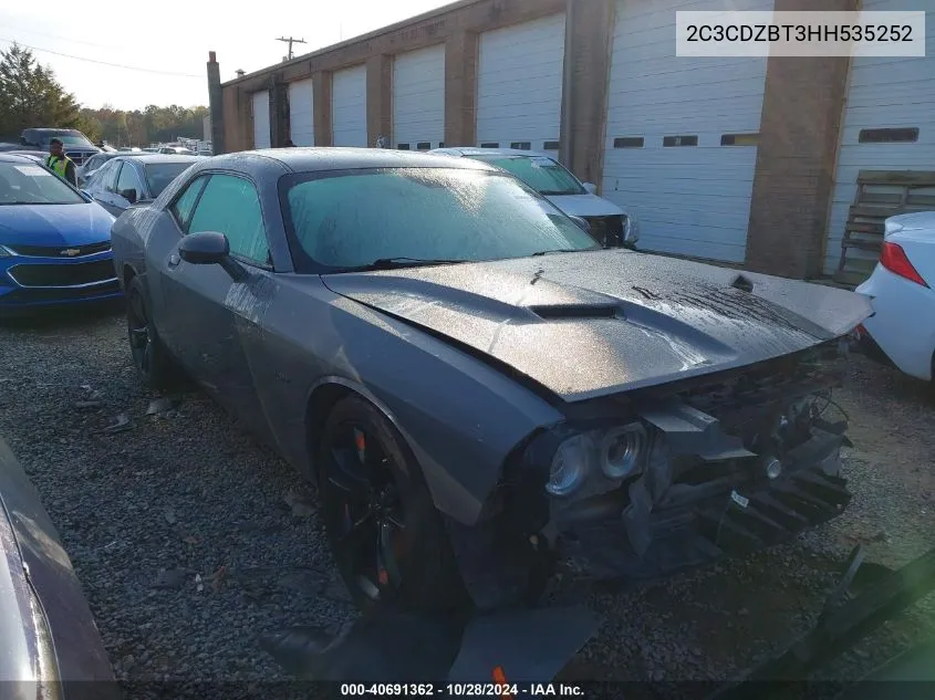 2017 Dodge Challenger R/T VIN: 2C3CDZBT3HH535252 Lot: 40691362