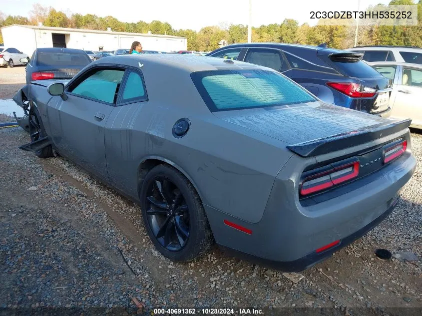 2017 Dodge Challenger R/T VIN: 2C3CDZBT3HH535252 Lot: 40691362