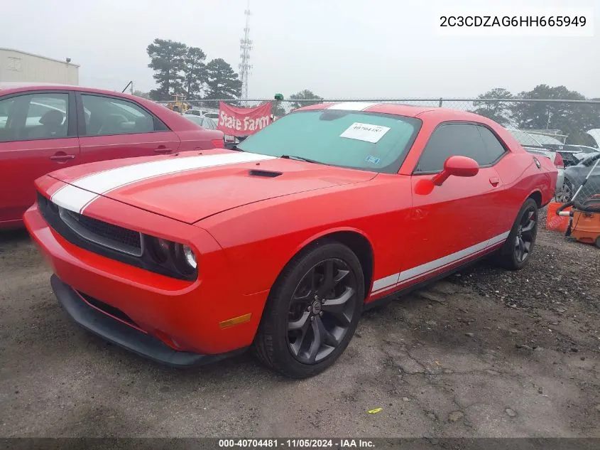 2017 Dodge Challenger Sxt VIN: 2C3CDZAG6HH665949 Lot: 40704481