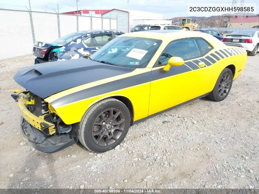 2017 Dodge Challenger Gt VIN: 2C3CDZGGXHH598585 Lot: 40769956