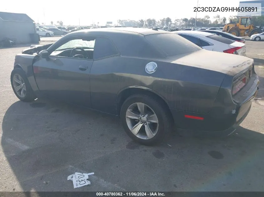 2017 Dodge Challenger Sxt VIN: 2C3CDZAG9HH605891 Lot: 40780362