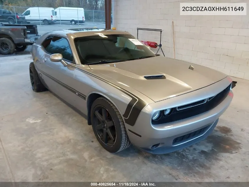 2017 Dodge Challenger Sxt VIN: 2C3CDZAGXHH611649 Lot: 40825654