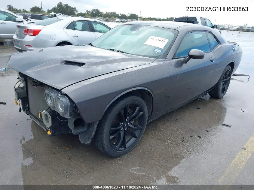 2017 Dodge Challenger Sxt Plus VIN: 2C3CDZAG1HH633863 Lot: 40861020